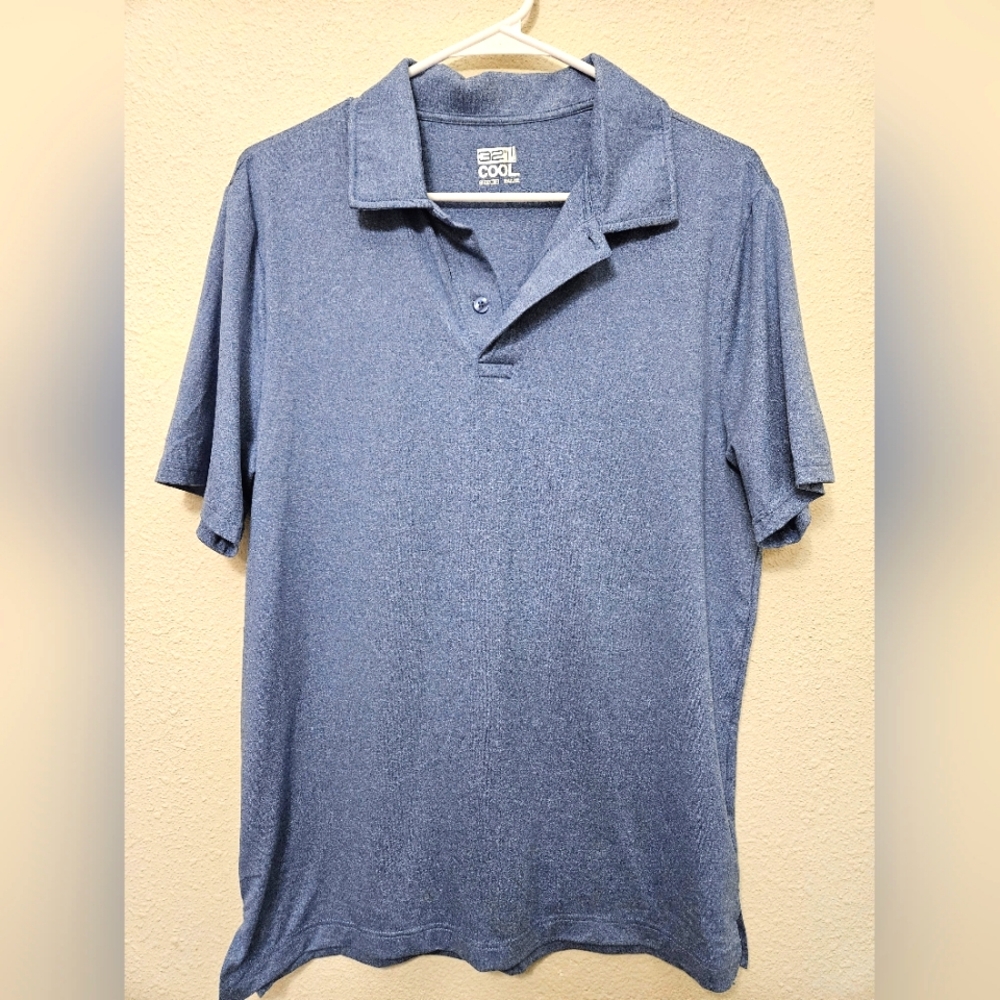 32 degrees cool medium blue men's collared polo golf shirt short sleeve